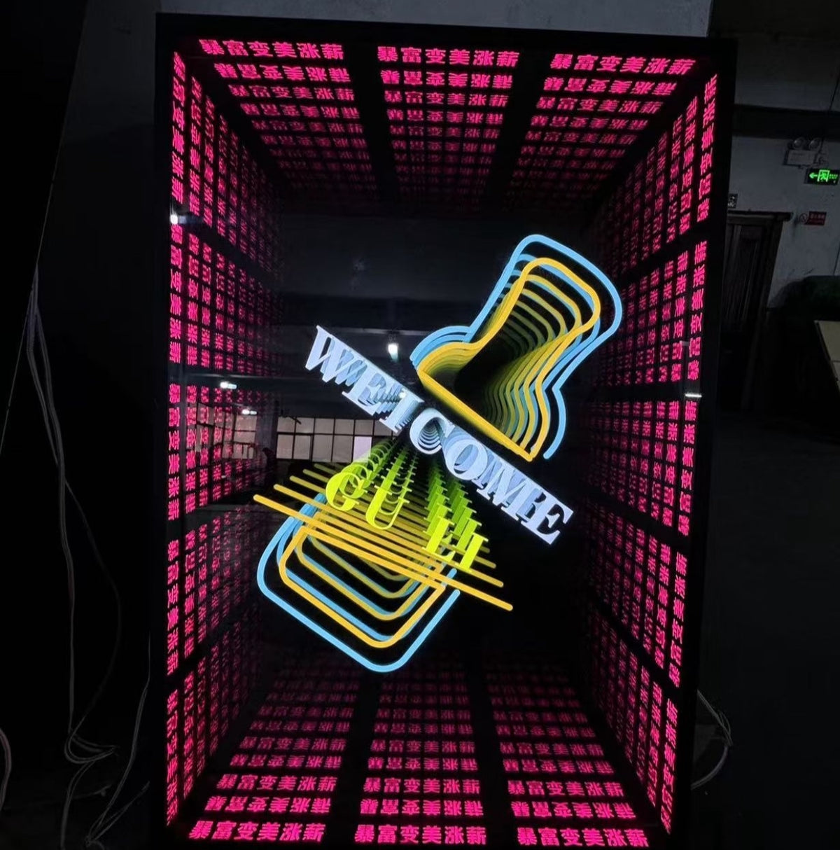 Custom Multi-Layer Infinity LED Sign Wedding Acrylic Abyss Mirror Letters Infinite LED Letter Sign Infinity Mirror Signs
